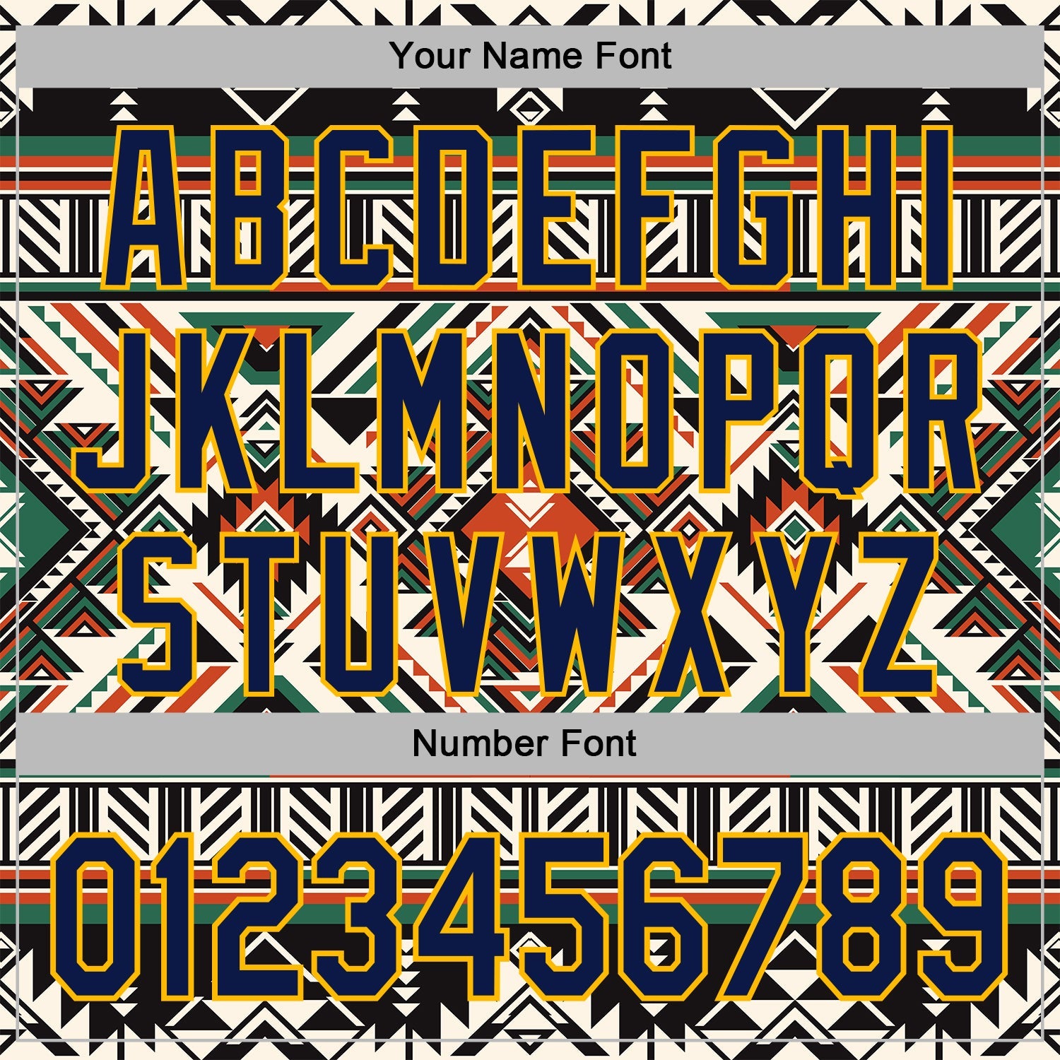 Custom Stitched Black Navy-Gold 3D Pattern Design Tribal Ethnic Native American Sports Pullover Sweatshirt Hoodie view 4