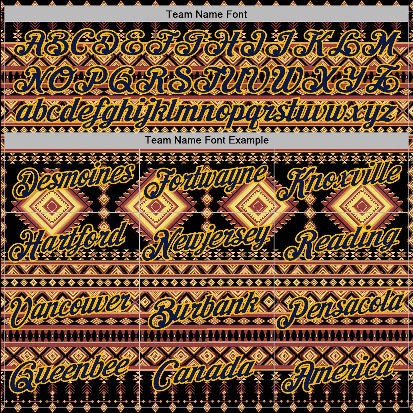 Custom Stitched Black Navy-Gold 3D Pattern Design Tribal Ethnic Native American Sports Pullover Sweatshirt Hoodie view 3