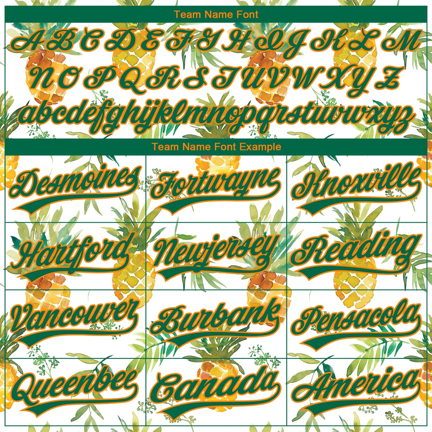 Custom Stitched White Kelly Green-Bay Orange 3D Pattern Design Fruit Pineapples Sports Pullover Sweatshirt Hoodie view 3