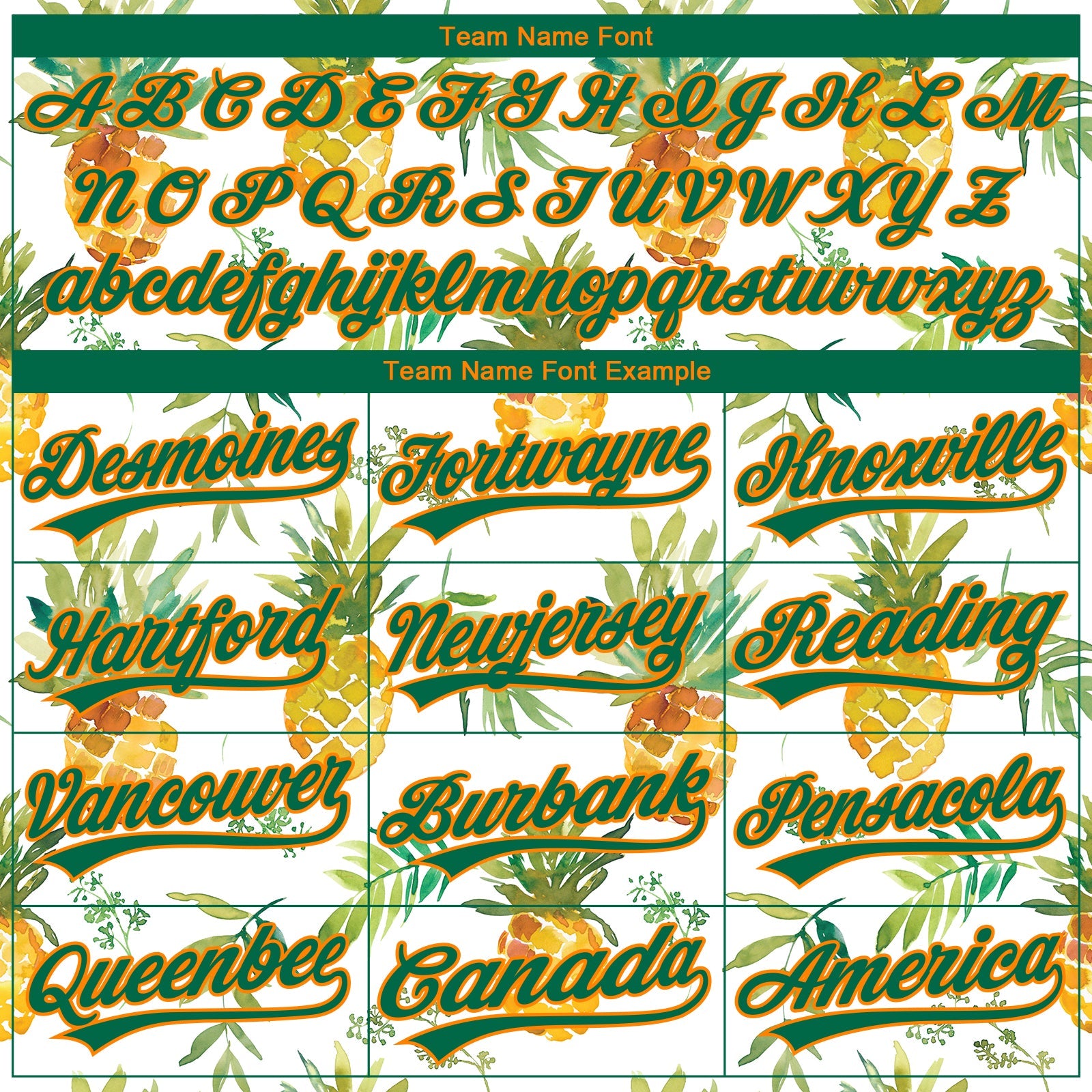 Custom Stitched White Kelly Green-Bay Orange 3D Pattern Design Fruit Pineapples Sports Pullover Sweatshirt Hoodie view 3