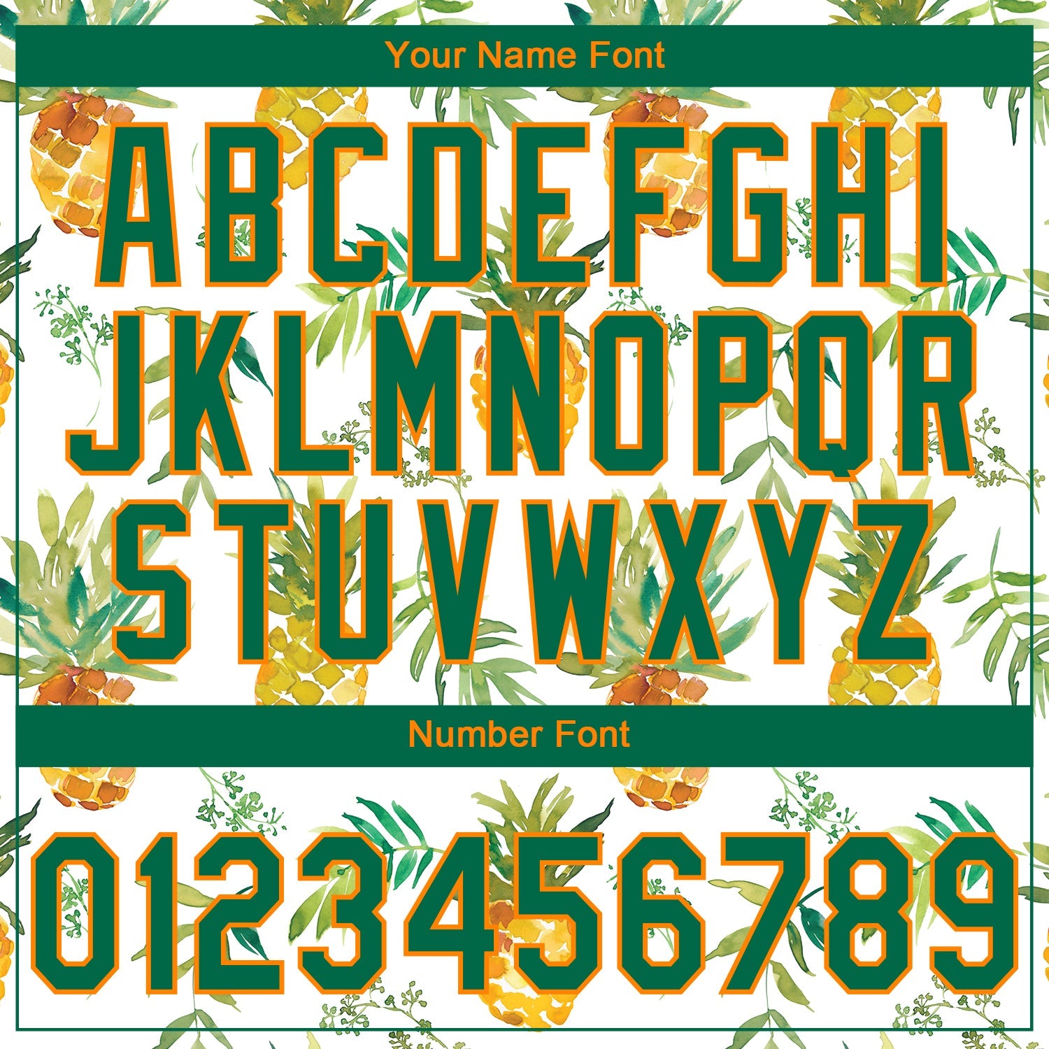 Custom Stitched White Kelly Green-Bay Orange 3D Pattern Design Fruit Pineapples Sports Pullover Sweatshirt Hoodie view 4