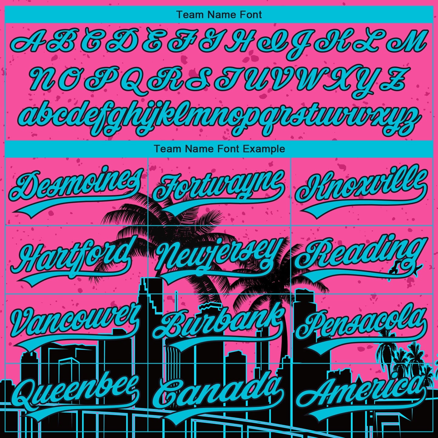 Custom Stitched Pink Sky Blue-Black 3D Miami Palm Trees City Edition Sports Pullover Sweatshirt Hoodie view 3