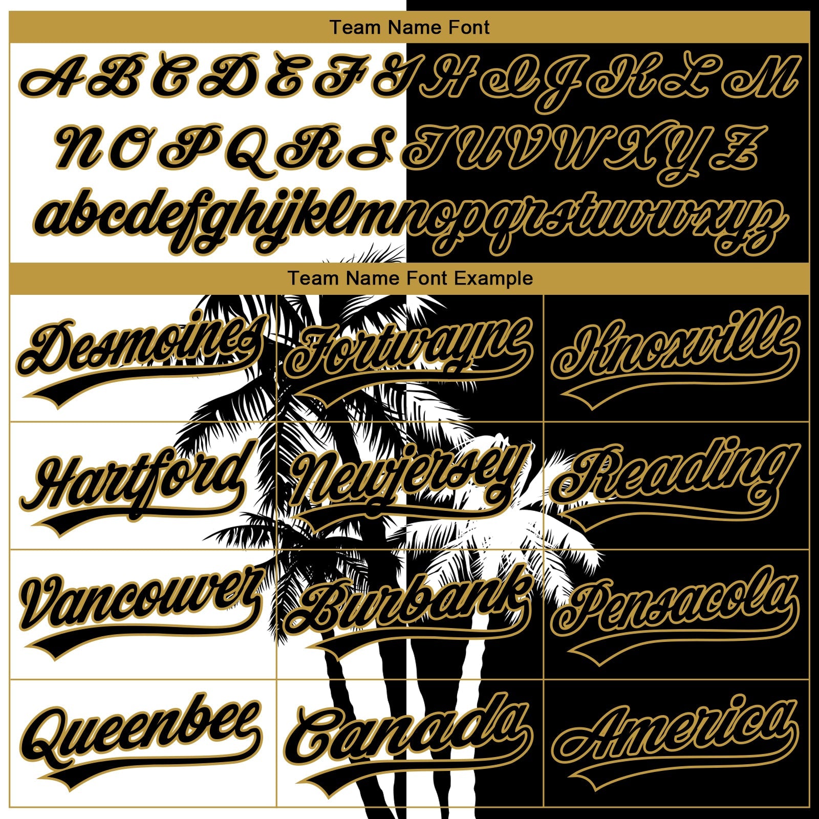 Custom Stitched Black White-Old Gold 3D Hawaii Coconut Trees Sports Pullover Sweatshirt Hoodie view 3