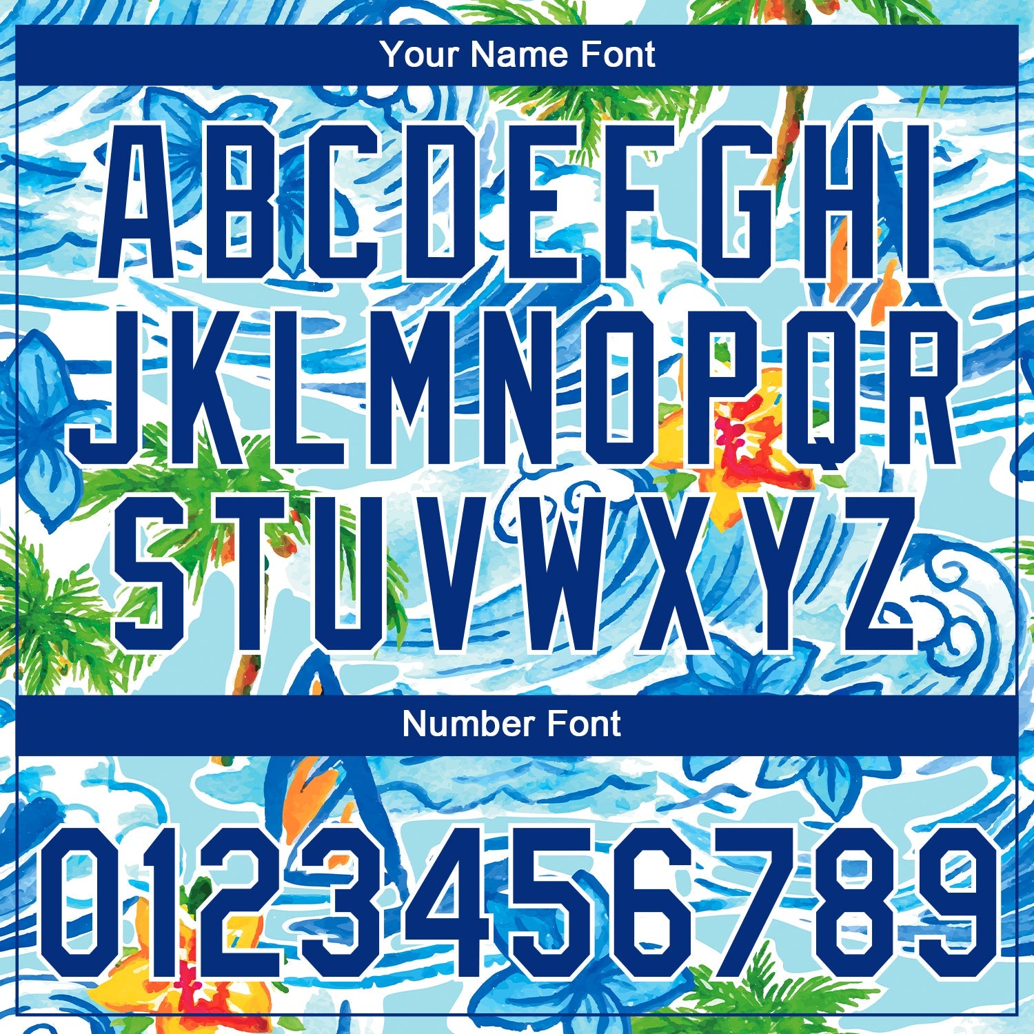 Custom Stitched Blue Royal-White 3D Beach Hawaii Palm Trees And Flowers Sports Pullover Sweatshirt Hoodie view 4