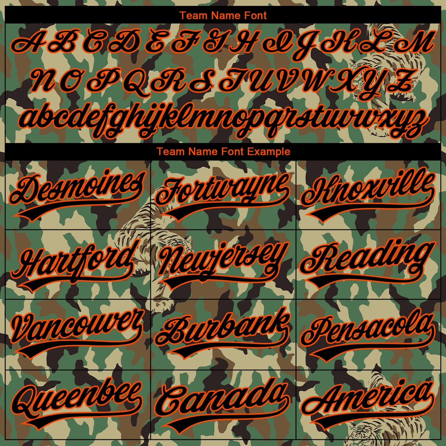 Custom Stitched Camo Black-Orange 3D Animal Tiger Sports Pullover Sweatshirt Salute To Service Hoodie view 3