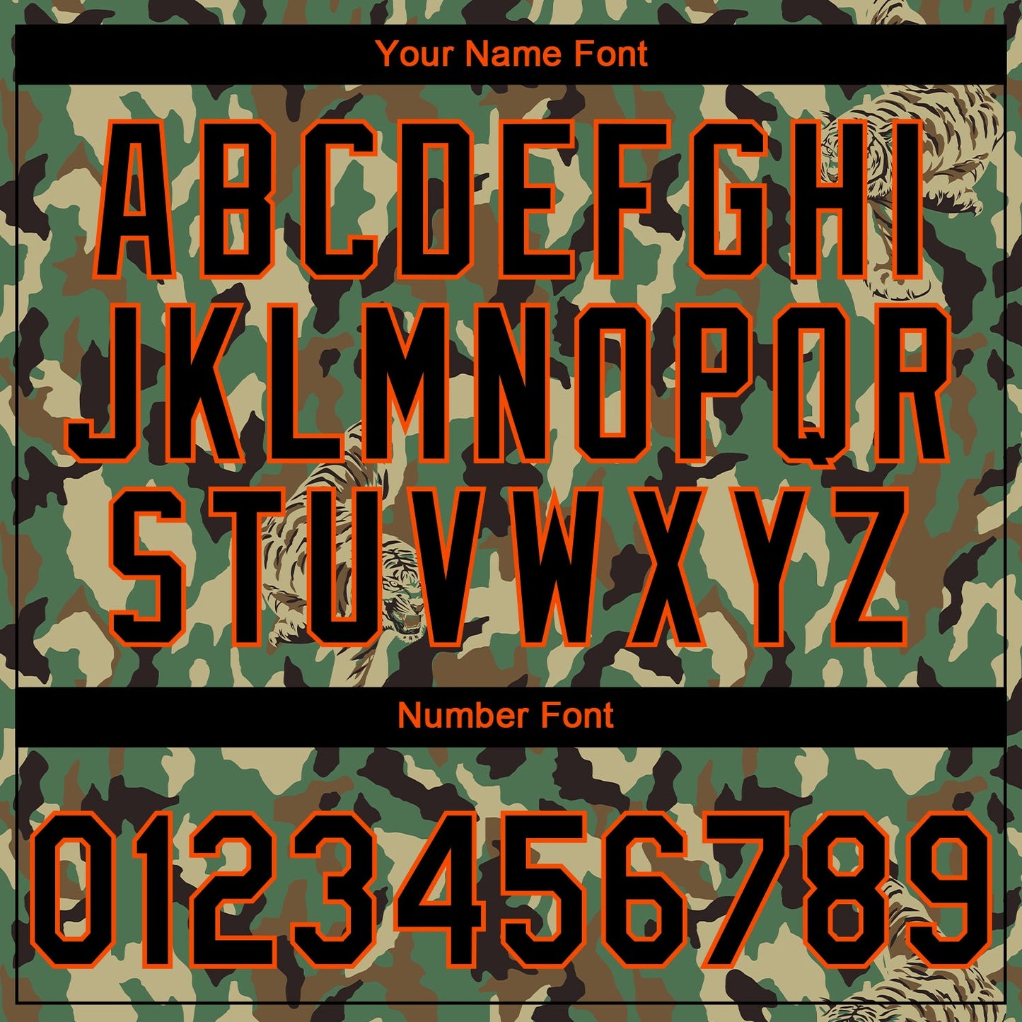 Custom Stitched Camo Black-Orange 3D Animal Tiger Sports Pullover Sweatshirt Salute To Service Hoodie view 4