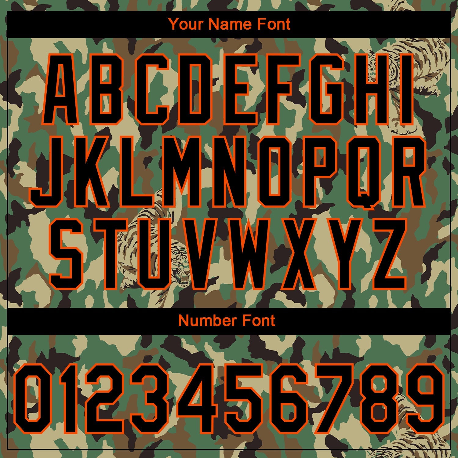 Custom Stitched Camo Black-Orange 3D Animal Tiger Sports Pullover Sweatshirt Salute To Service Hoodie view 4