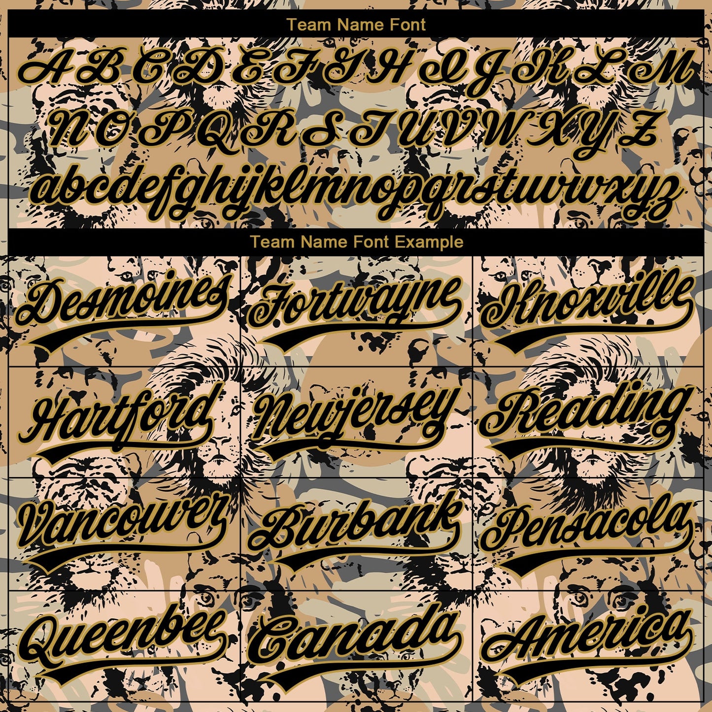 Custom Stitched Camo Black-Old Gold 3D Animal Lion And Tiger Sports Pullover Sweatshirt Salute To Service Hoodie view 3
