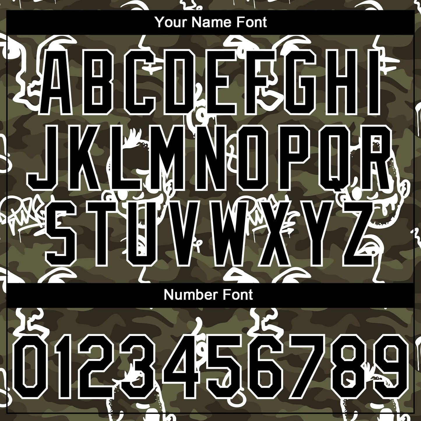 Custom Stitched Camo Black-White 3D Hand Painted Face Sports Pullover Sweatshirt Salute To Service Hoodie view 4