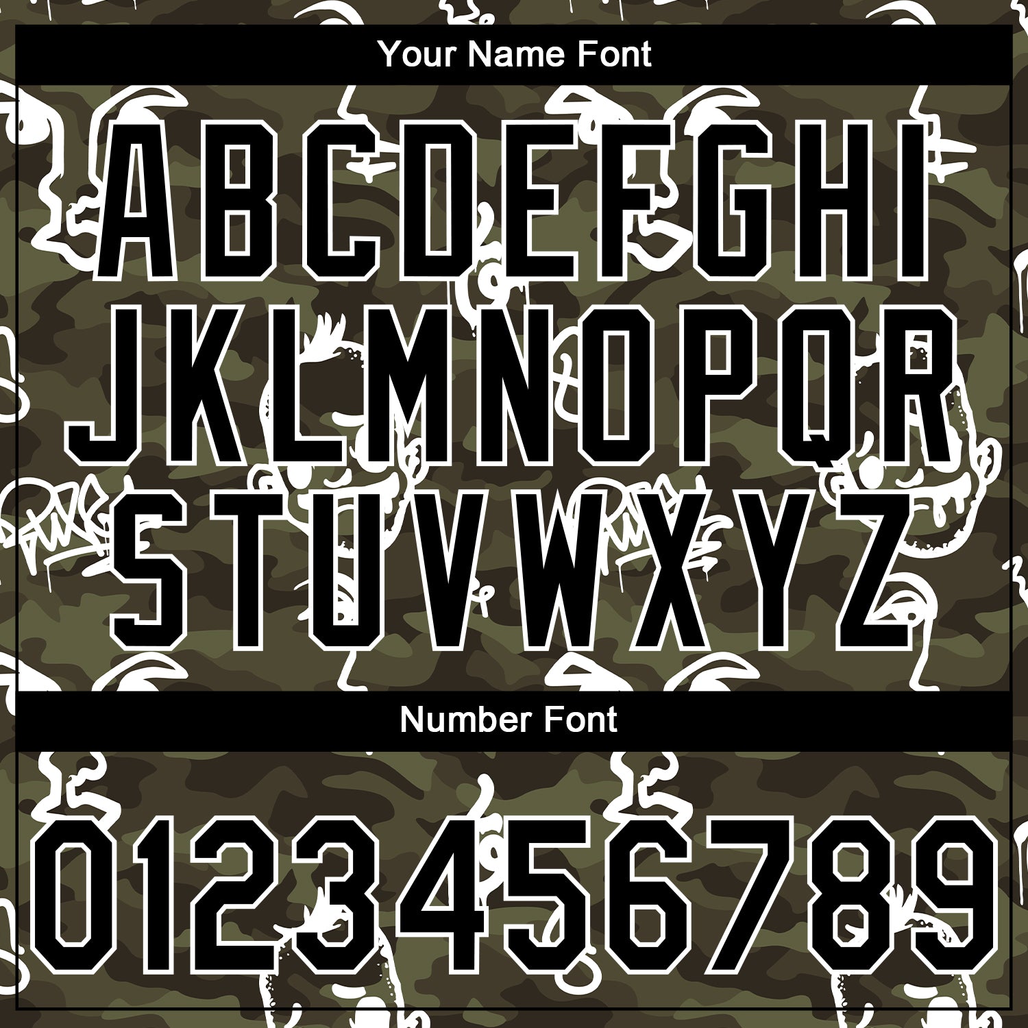 Custom Stitched Camo Black-White 3D Hand Painted Face Sports Pullover Sweatshirt Salute To Service Hoodie view 4