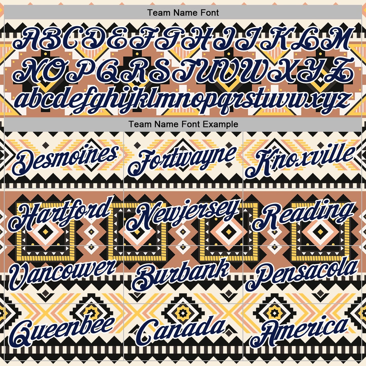 Custom Stitched Cream Navy Gray Yellow-White 3D Mexico Aztec Pattern Sports Pullover Sweatshirt Hoodie view 3