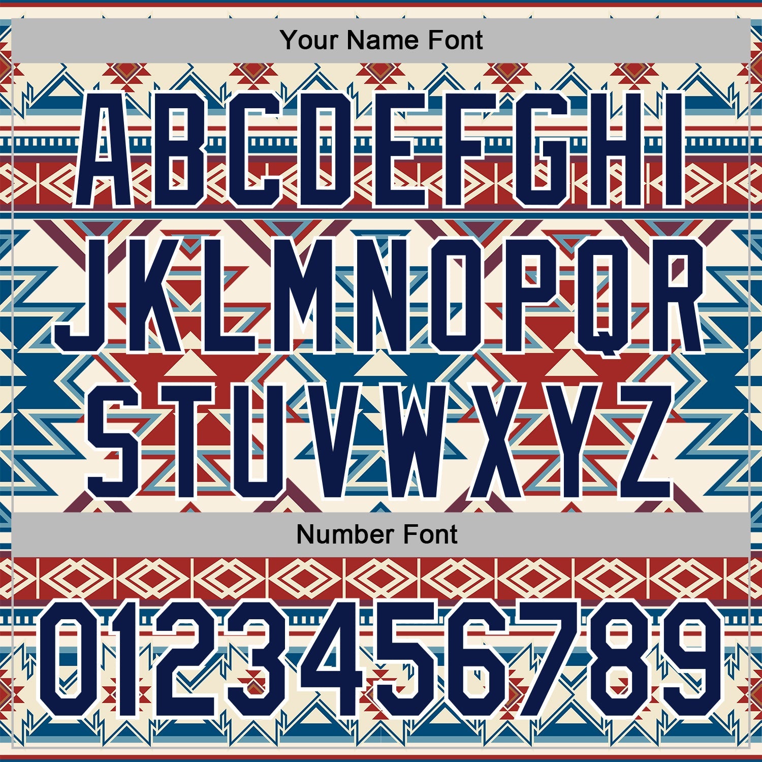 Custom Stitched Cream Navy Red Blue-White 3D Mexico Aztec Pattern Sports Pullover Sweatshirt Hoodie view 4