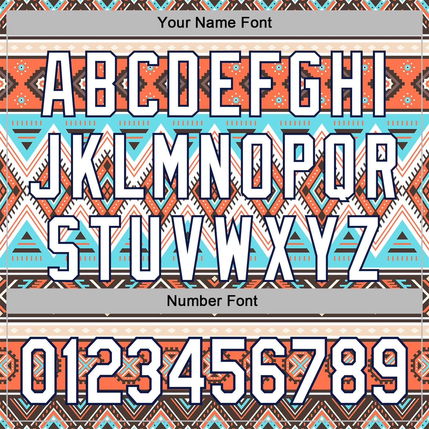 Custom Stitched White Gray Orange Blue-Navy 3D Mexico Aztec Pattern Sports Pullover Sweatshirt Hoodie view 4