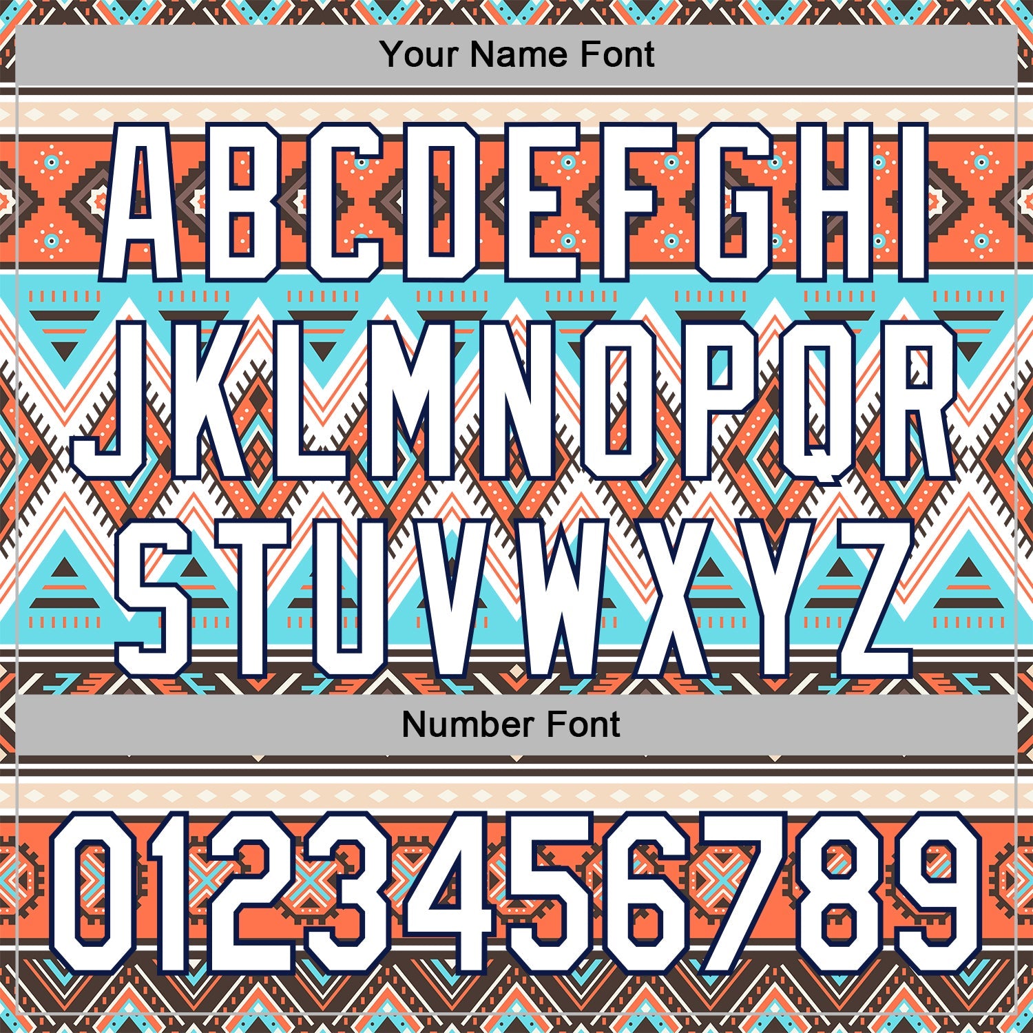 Custom Stitched White Gray Orange Blue-Navy 3D Mexico Aztec Pattern Sports Pullover Sweatshirt Hoodie view 4