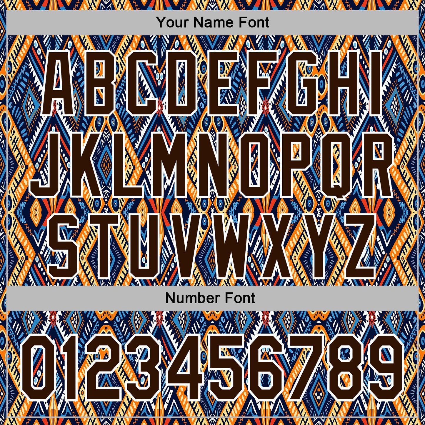 Custom Stitched Black Brown Blue Orange-White 3D Mexico Aztec Pattern Sports Pullover Sweatshirt Hoodie view 4