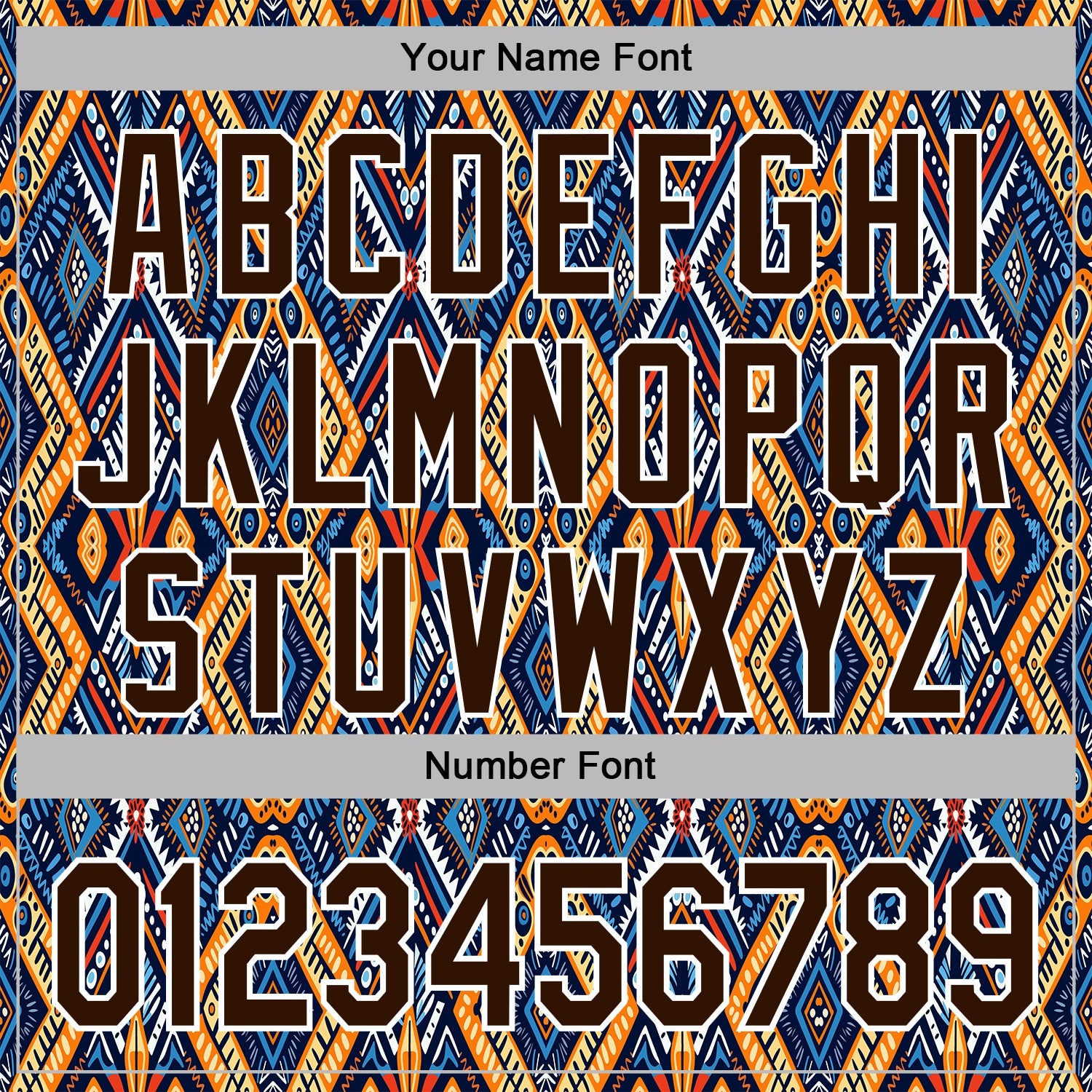 Custom Stitched Black Brown Blue Orange-White 3D Mexico Aztec Pattern Sports Pullover Sweatshirt Hoodie view 4