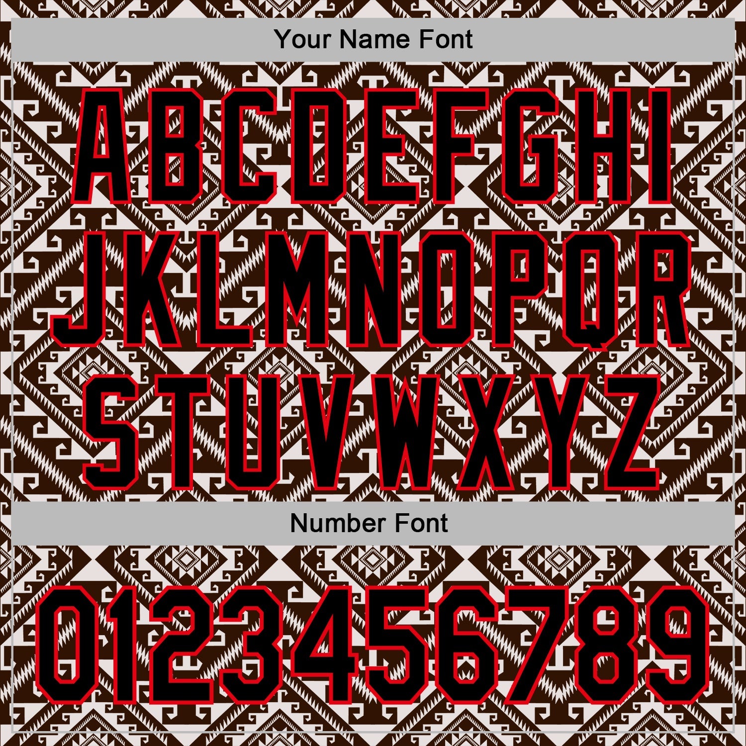 Custom Stitched Brown Black White-Fire Red 3D Mexico Aztec Pattern Sports Pullover Sweatshirt Hoodie view 4