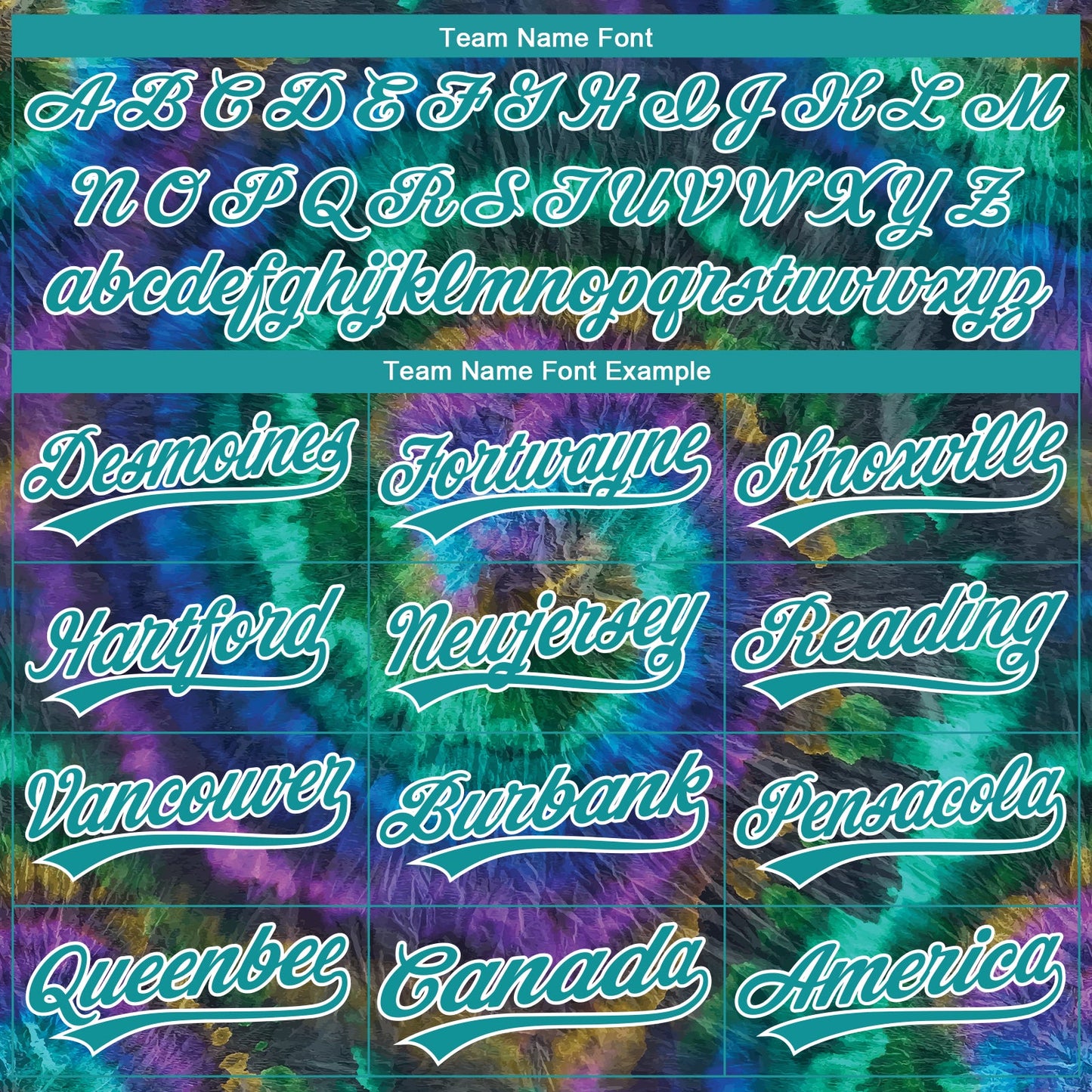 Custom Stitched Tie Dye Teal-White 3D Sports Pullover Sweatshirt Hoodie view 3