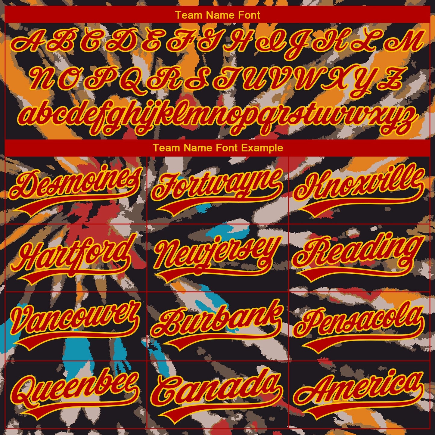 Custom Stitched Tie Dye Red-Yellow 3D Sports Pullover Sweatshirt Hoodie view 3