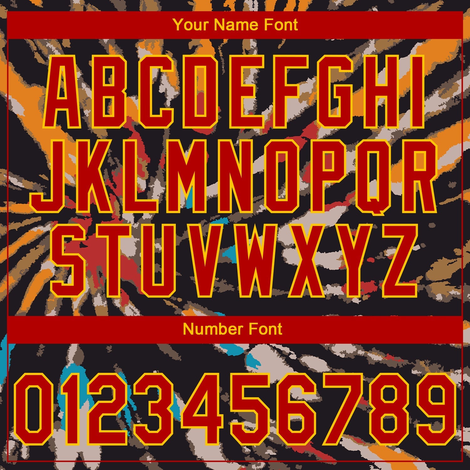 Custom Stitched Tie Dye Red-Yellow 3D Sports Pullover Sweatshirt Hoodie view 4