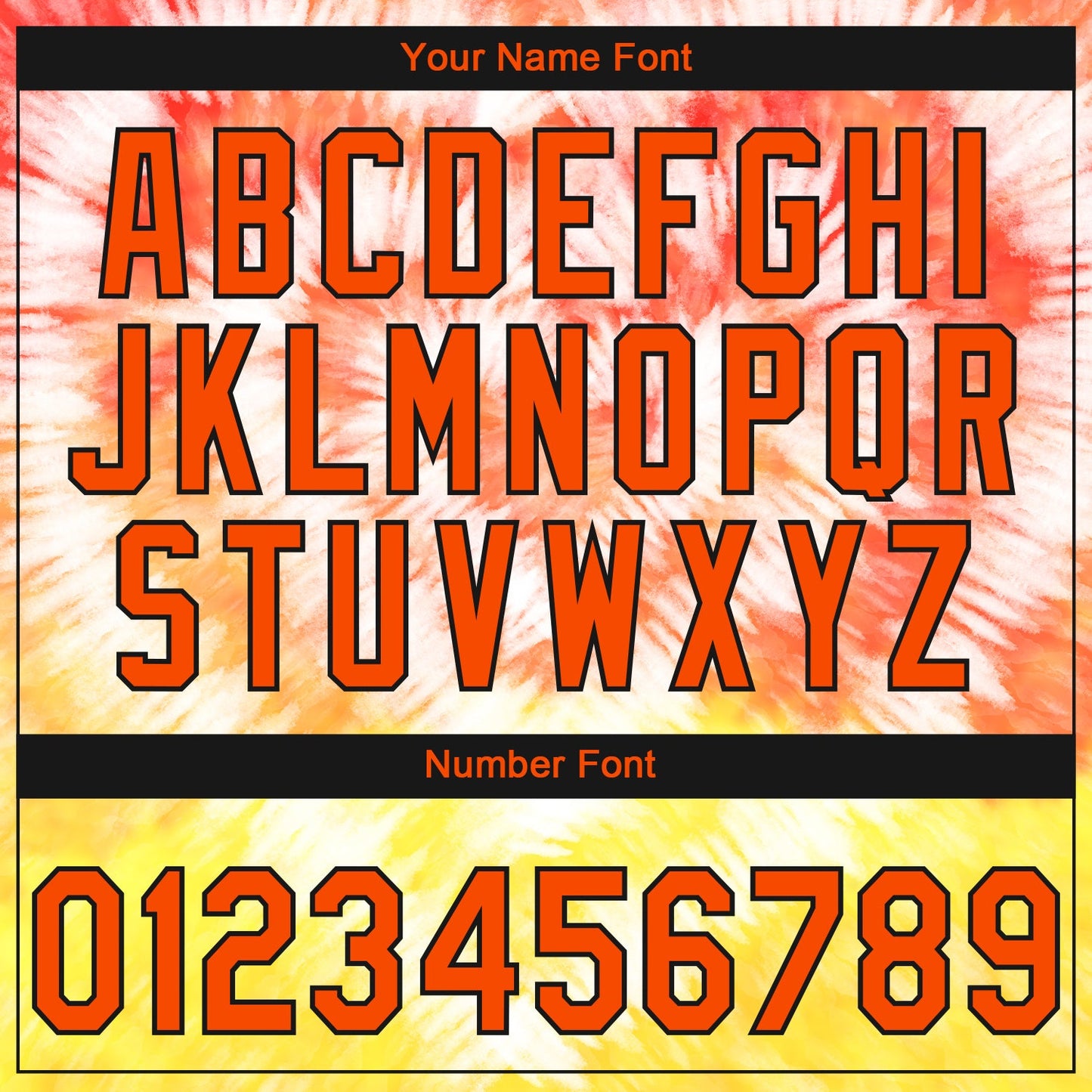 Custom Stitched Tie Dye Orange-Black 3D Sports Pullover Sweatshirt Hoodie view 4