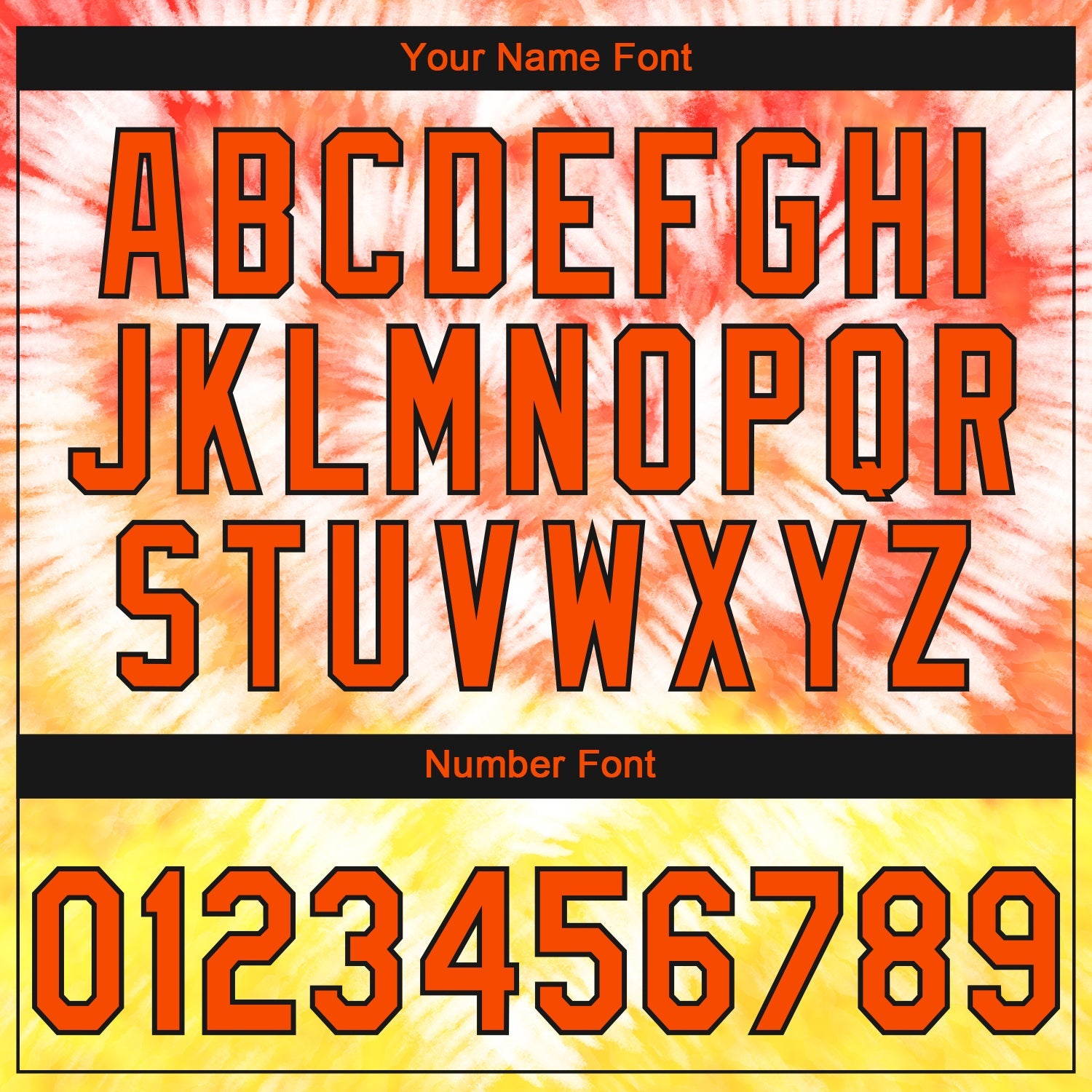 Custom Stitched Tie Dye Orange-Black 3D Sports Pullover Sweatshirt Hoodie view 4