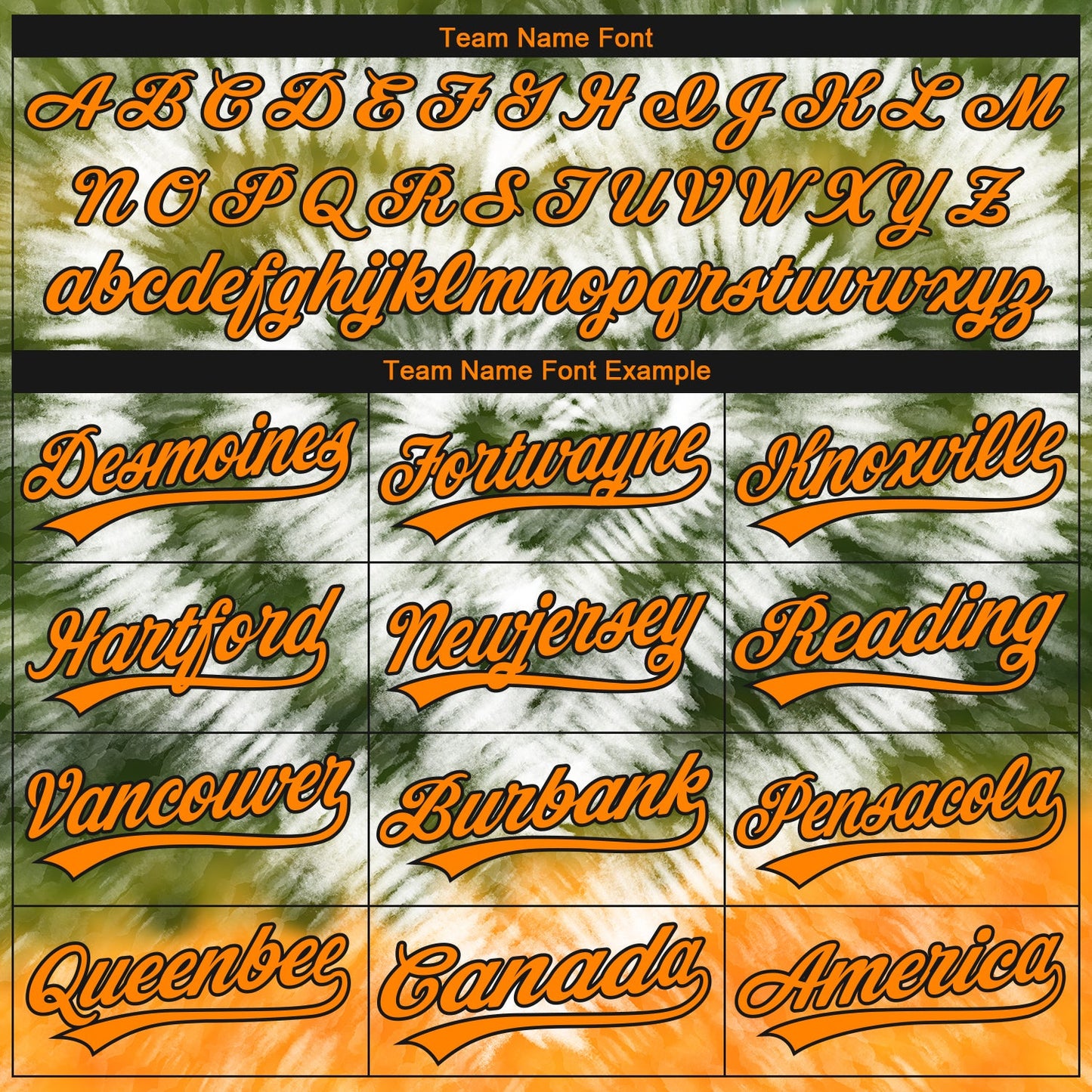 Custom Stitched Tie Dye Bay Orange-Black 3D Sports Pullover Sweatshirt Hoodie view 3