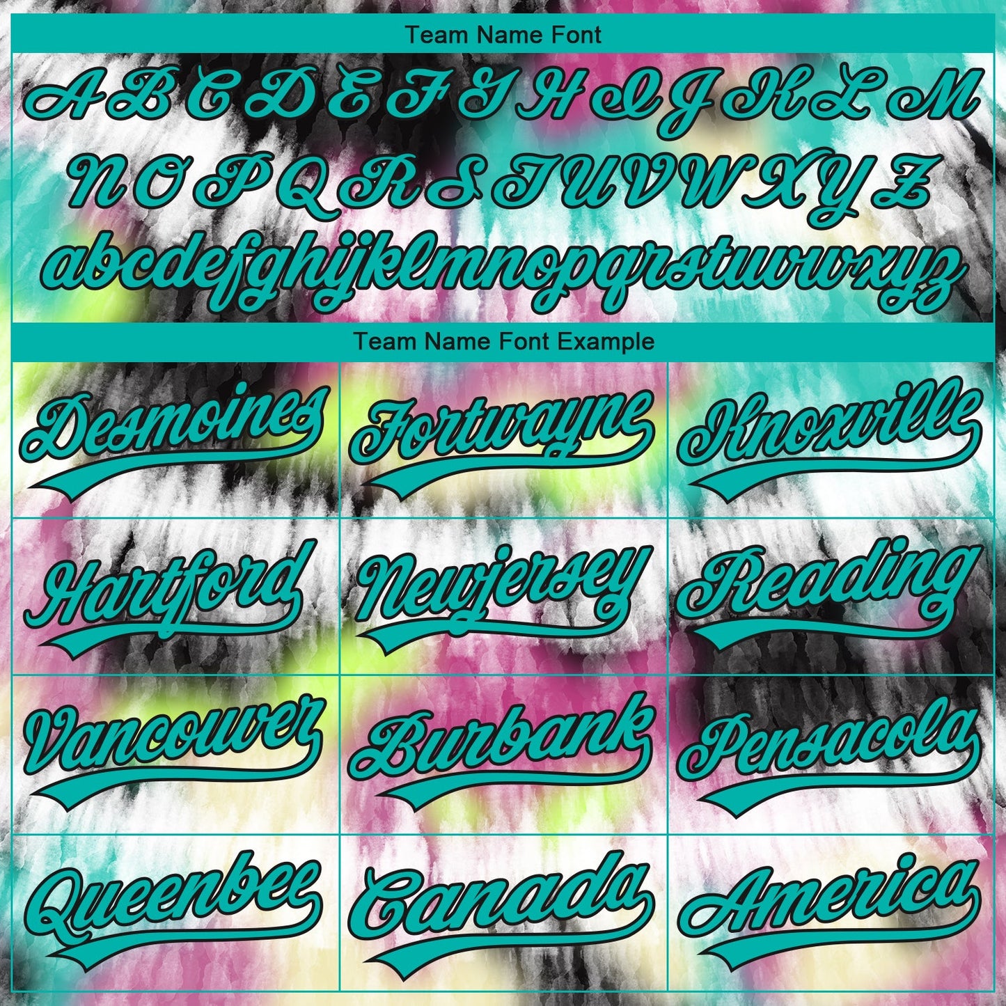 Custom Stitched Tie Dye Aqua-Black 3D Sports Pullover Sweatshirt Hoodie view 3
