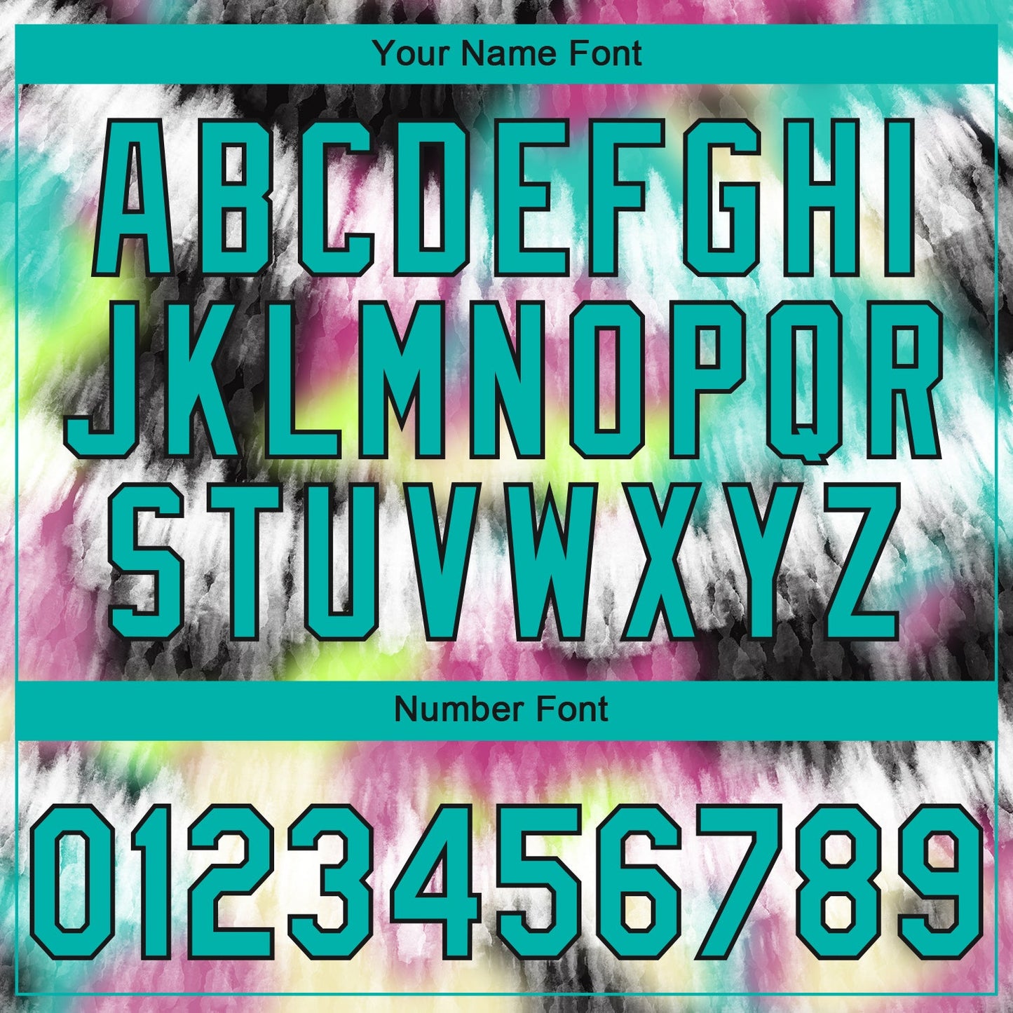 Custom Stitched Tie Dye Aqua-Black 3D Sports Pullover Sweatshirt Hoodie view 4