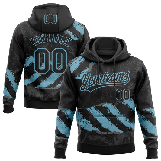 Custom Stitched Black Shadow Blue-Steel Gray 3D Pattern Design Splash Sports Pullover Sweatshirt Hoodie - Main View