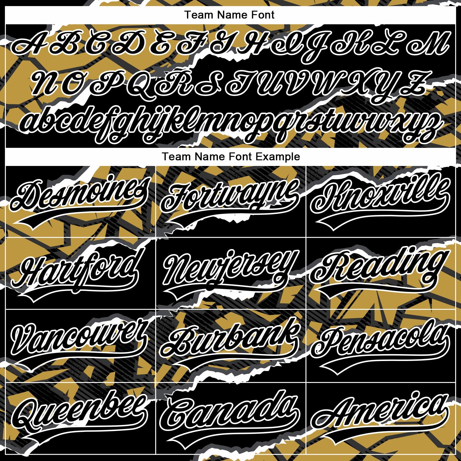 Custom Stitched Black Old Gold-White 3D Pattern Design Torn Paper Style Sports Pullover Sweatshirt Hoodie view 3
