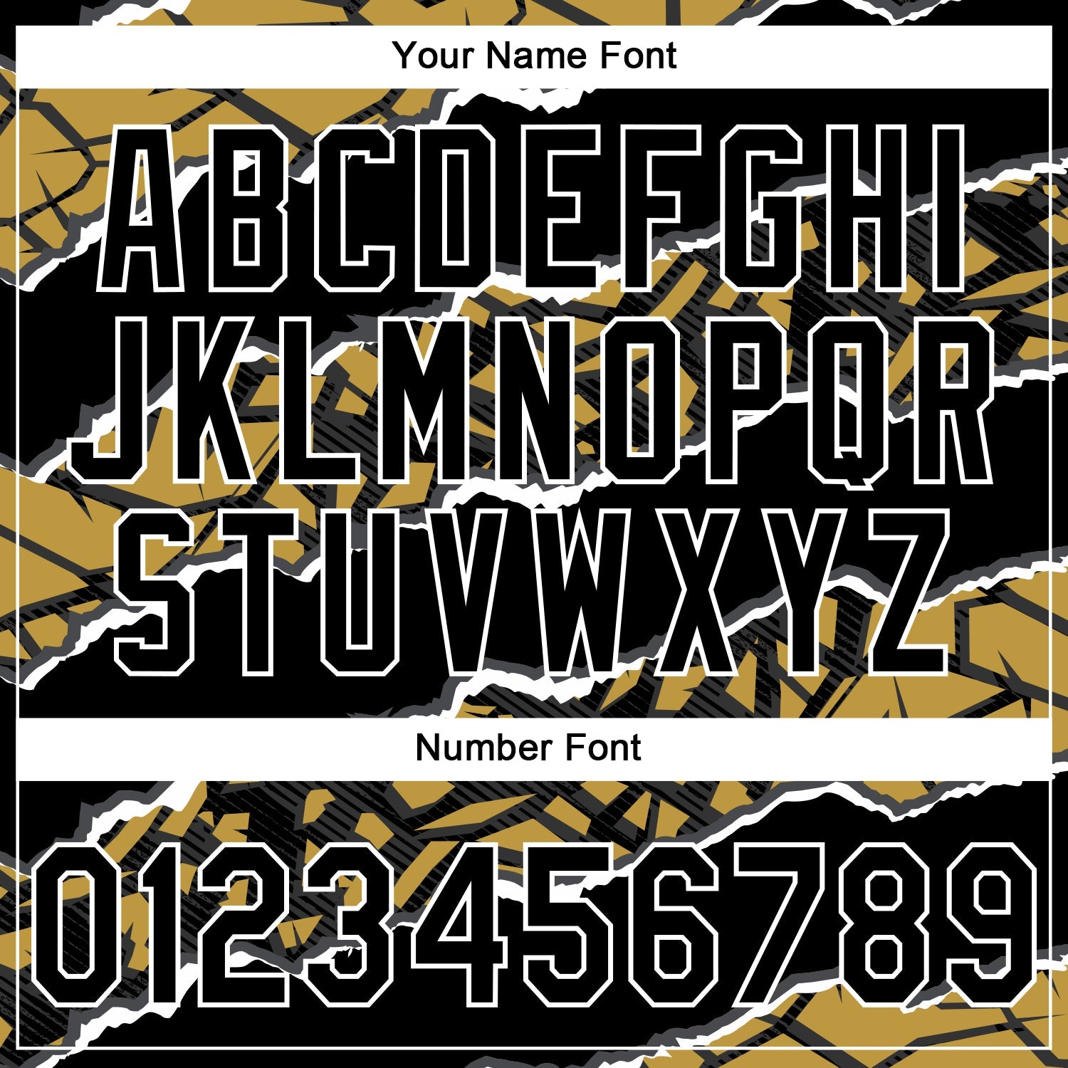 Custom Stitched Black Old Gold-White 3D Pattern Design Torn Paper Style Sports Pullover Sweatshirt Hoodie view 4