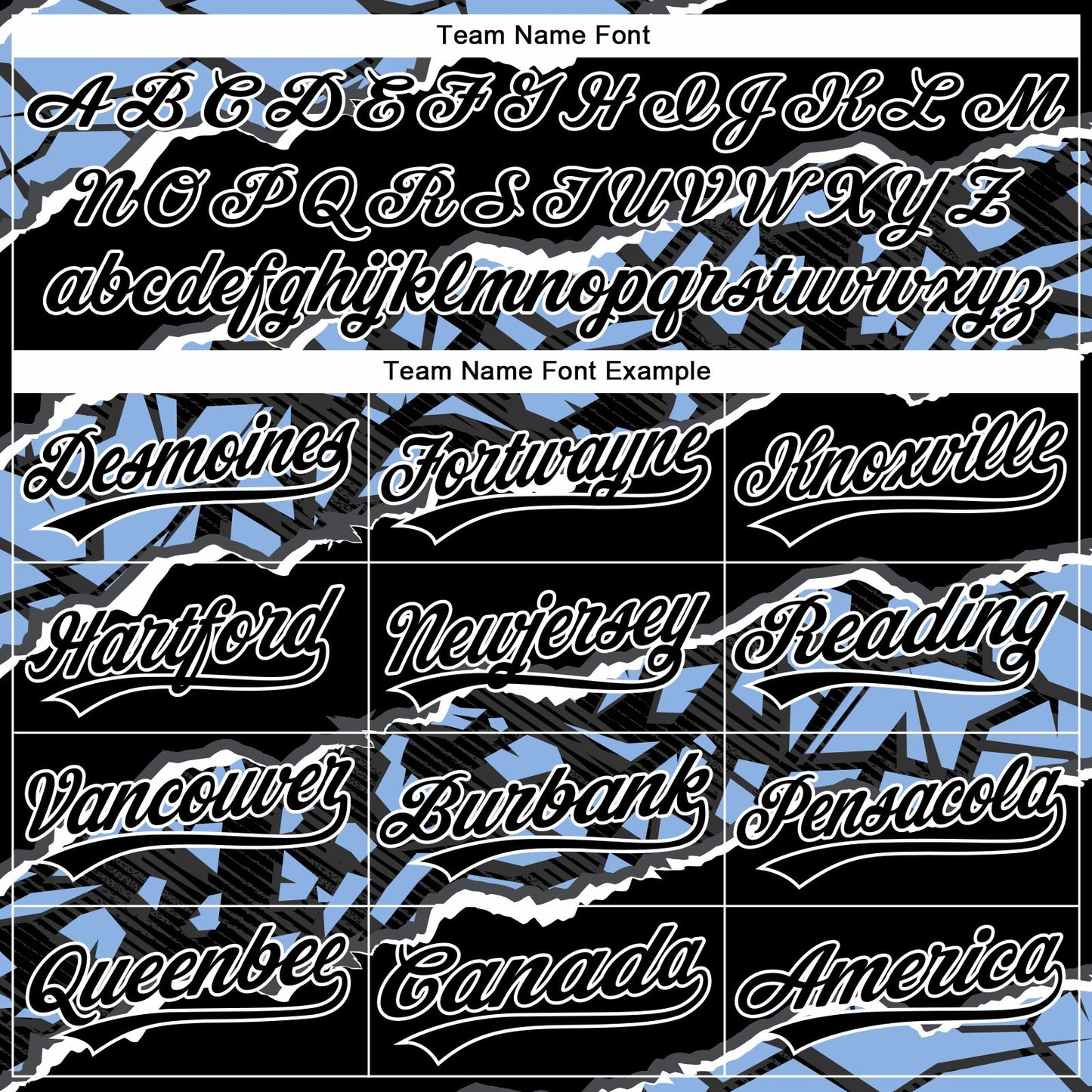 Custom Stitched Black Light Blue-White 3D Pattern Design Torn Paper Style Sports Pullover Sweatshirt Hoodie view 3