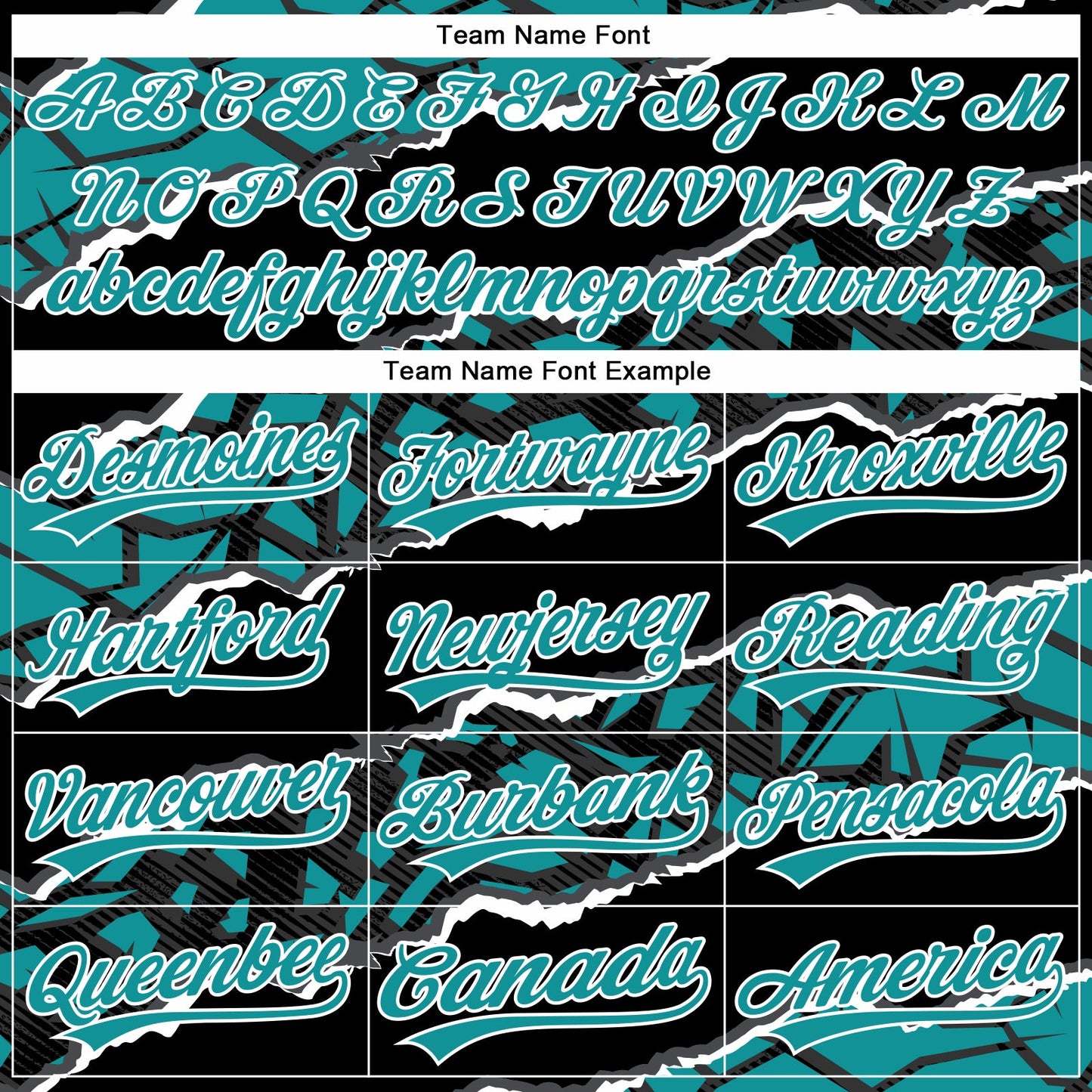 Custom Stitched Black Teal-White 3D Pattern Design Torn Paper Style Sports Pullover Sweatshirt Hoodie view 3