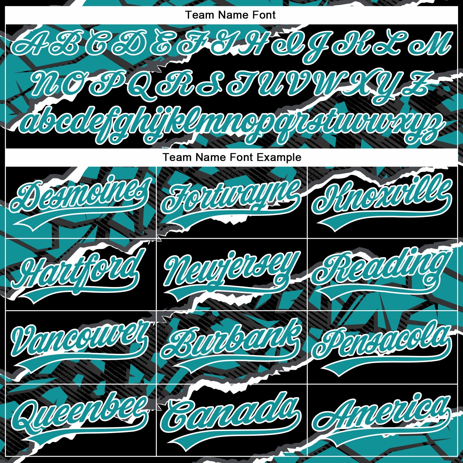 Custom Stitched Black Teal-White 3D Pattern Design Torn Paper Style Sports Pullover Sweatshirt Hoodie view 3