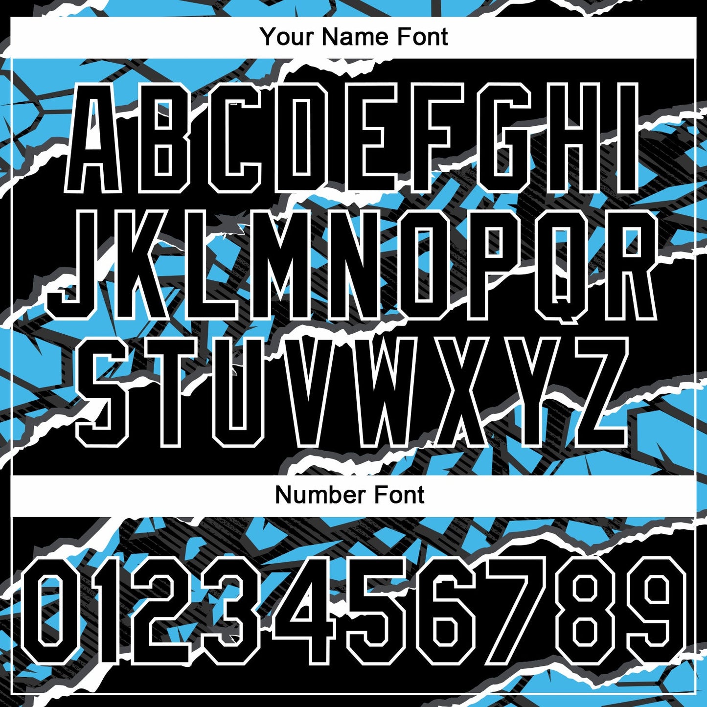 Custom Stitched Black Sky Blue-White 3D Pattern Design Torn Paper Style Sports Pullover Sweatshirt Hoodie view 4