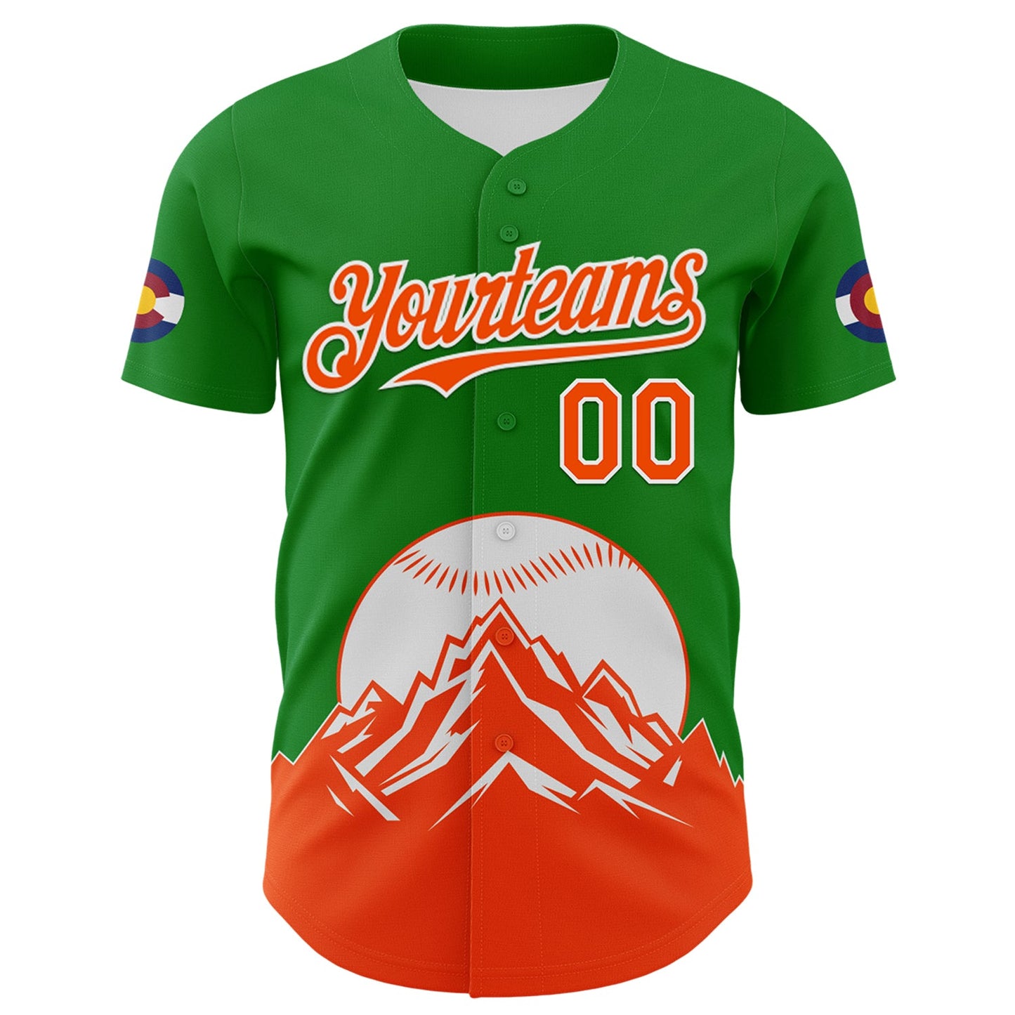 Custom Grass Green Orange-White 3D Urban City Edition Sports Authentic Baseball Jersey view 2