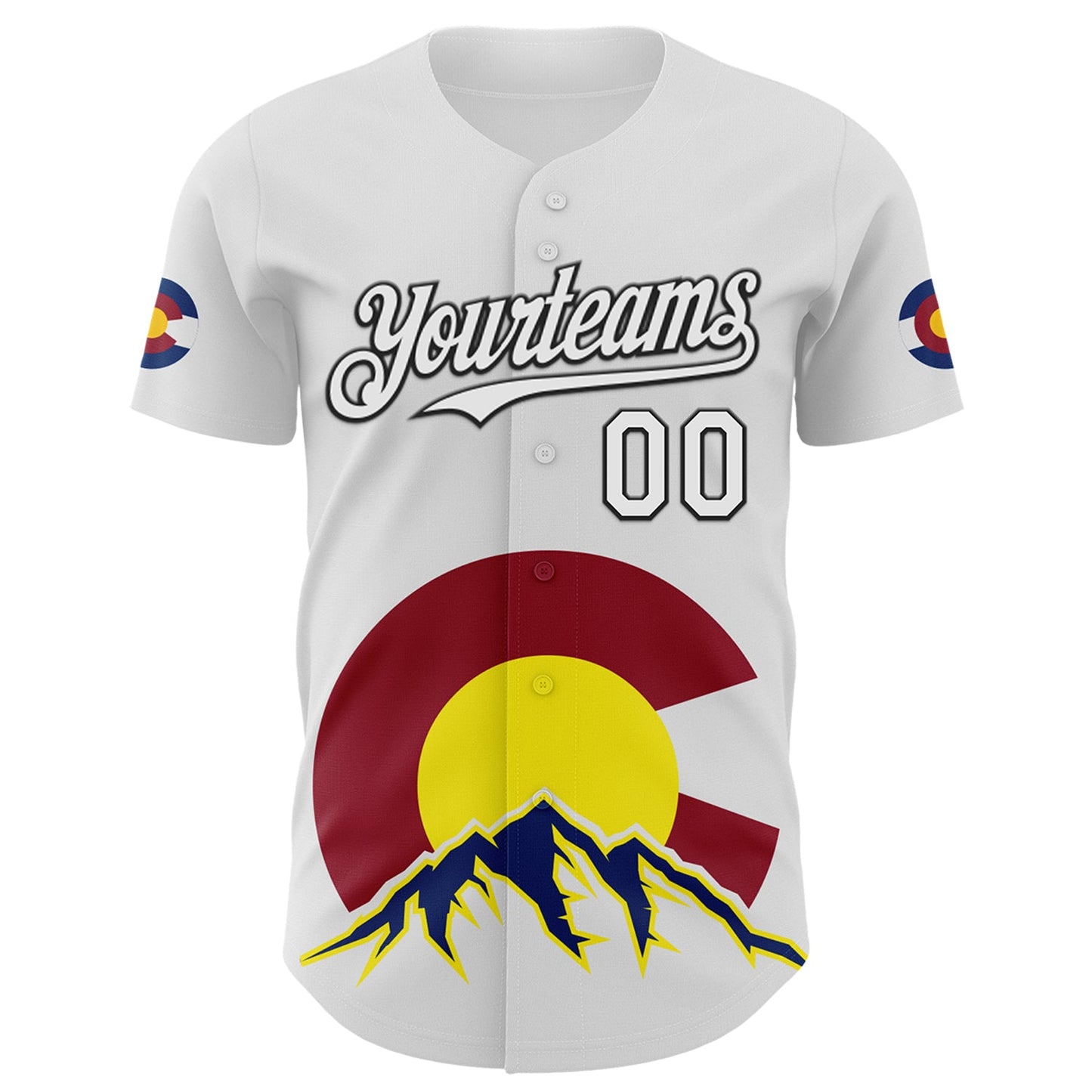 Custom White Black Red Yellow-Blue 3D Urban City Edition Sports Authentic Baseball Jersey view 2