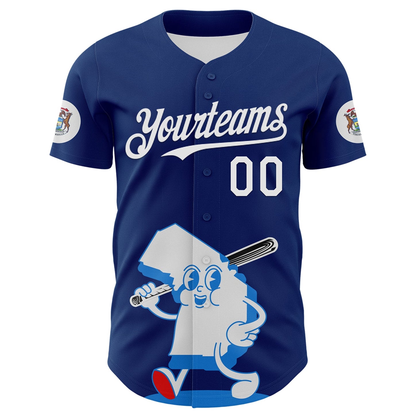 Custom Blue White-Red 3D Urban City Edition Sports Authentic Baseball Jersey view 2
