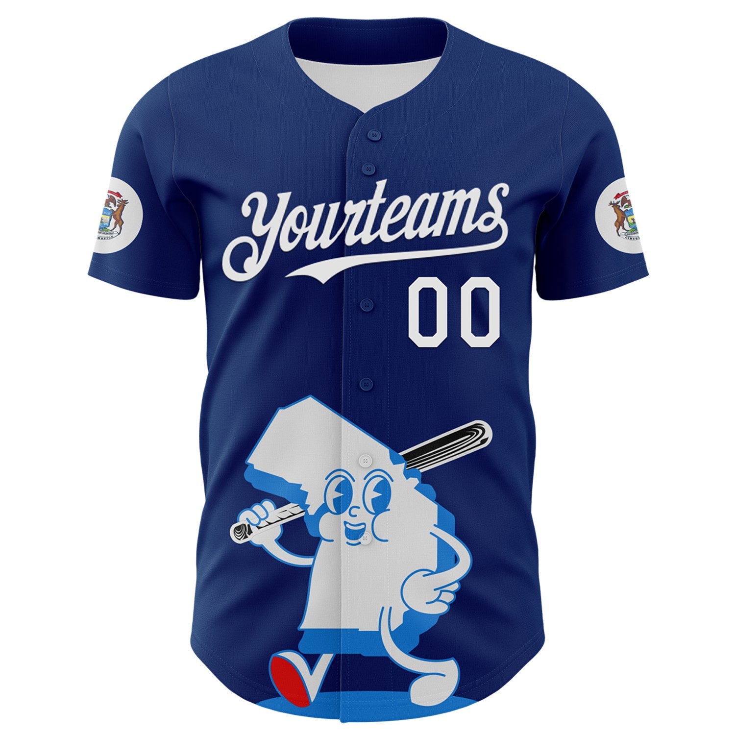 Custom Blue White-Red 3D Urban City Edition Sports Authentic Baseball Jersey view 2