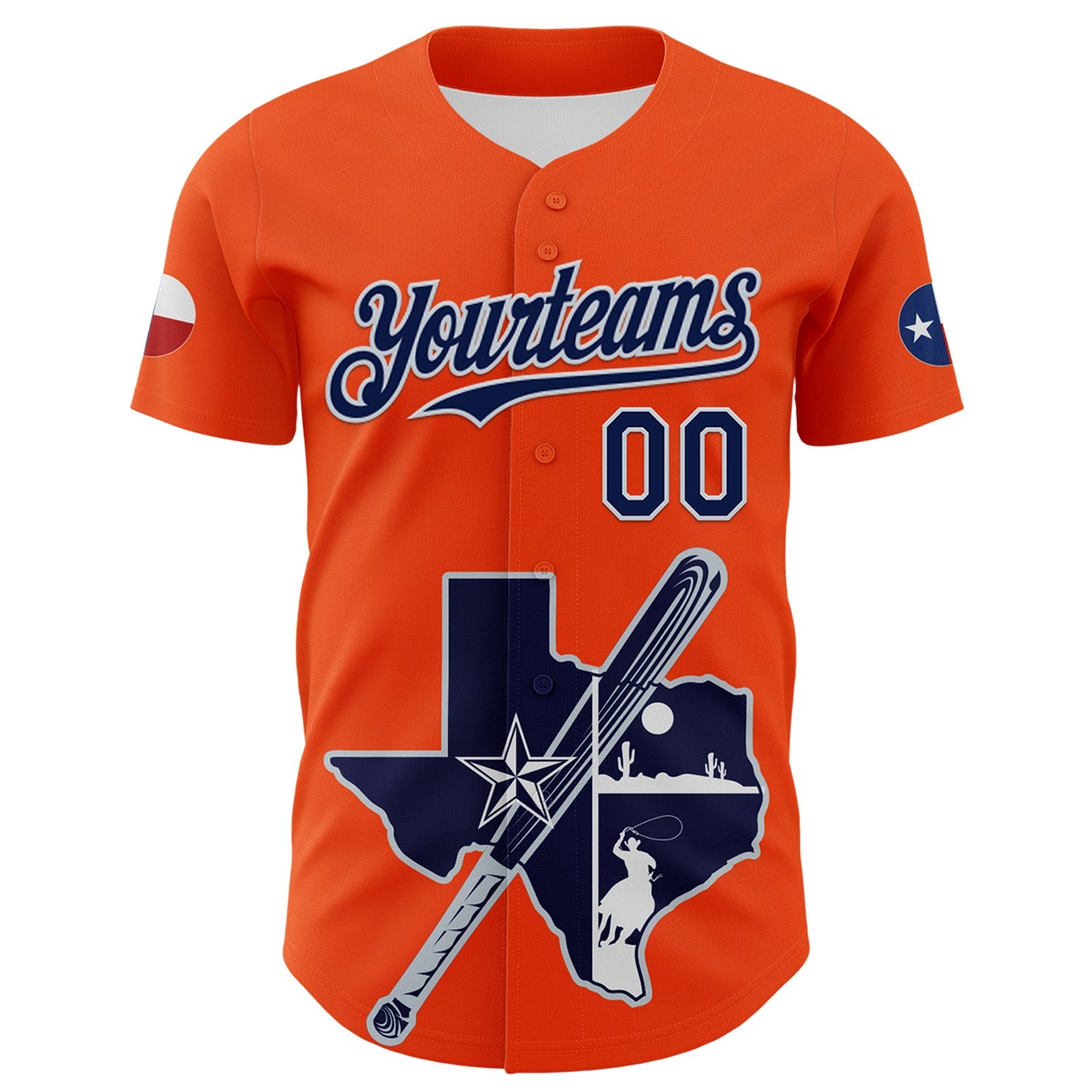 Custom Orange Navy Silver-White 3D Urban City Edition Sports Authentic Baseball Jersey view 2