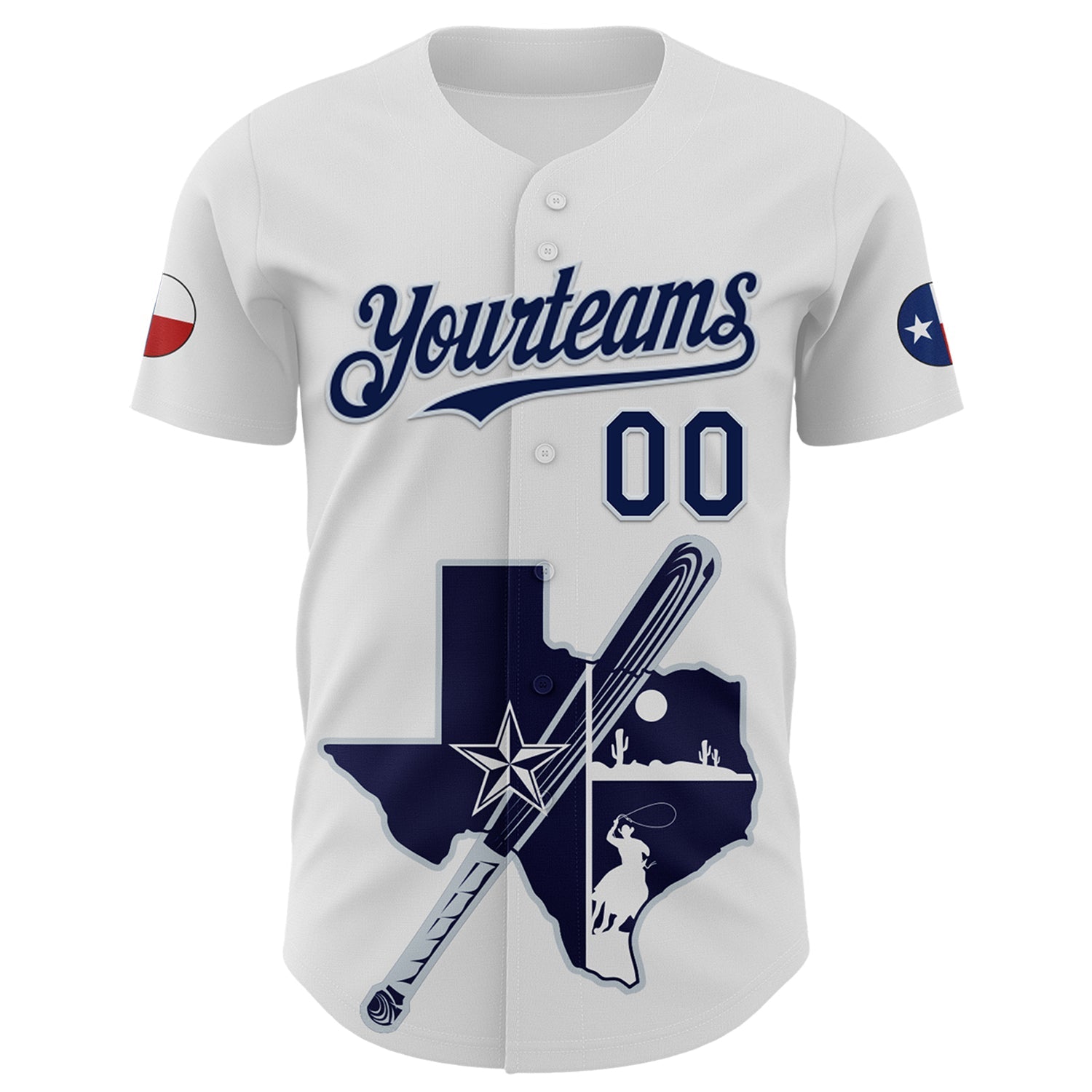 Custom White Navy-Silver 3D Urban City Edition Sports Authentic Baseball Jersey view 2