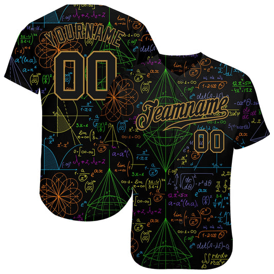 Custom 3D Pattern Design Math Authentic Baseball Jersey - Main View