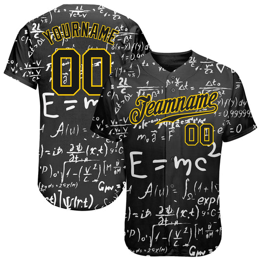 Custom 3D Pattern Design Math Authentic Baseball Jersey - Main View