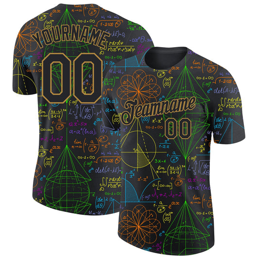 Custom 3D Pattern Design Math Performance T-Shirt - Main View