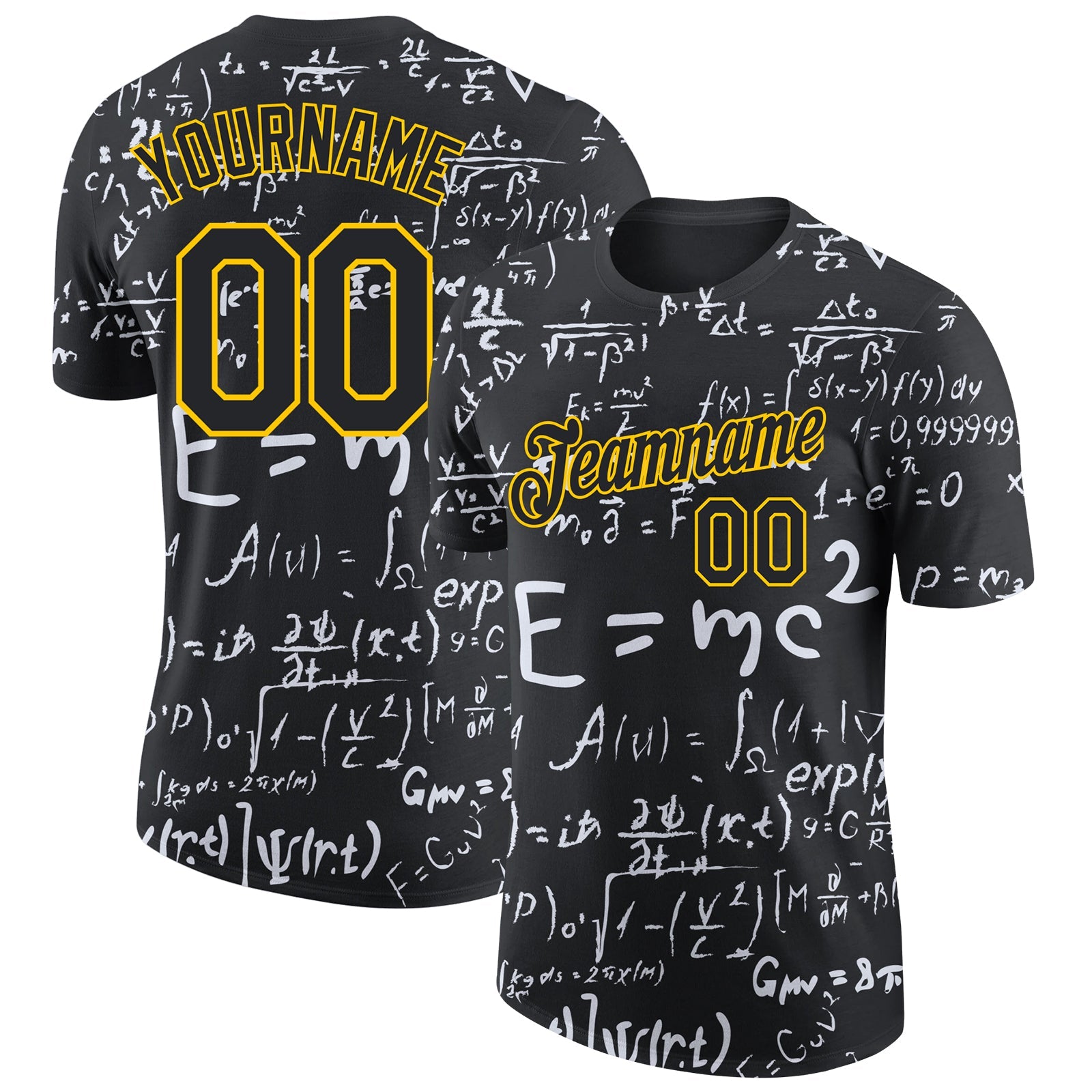 Custom 3D Pattern Design Math Performance T-Shirt - Main View