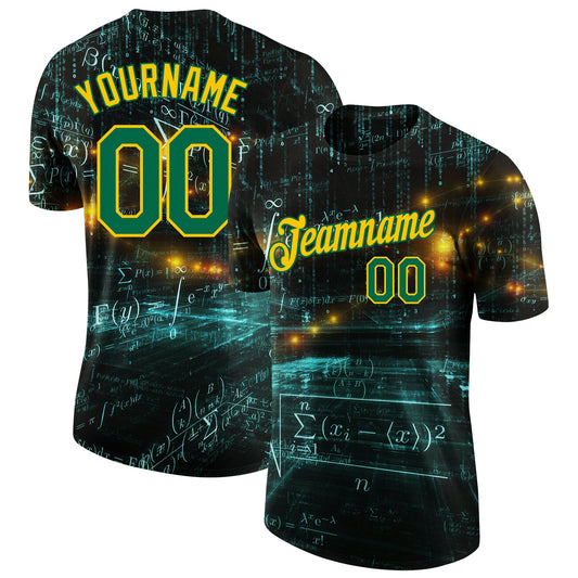 Custom 3D Pattern Design Math Performance T-Shirt - Main View