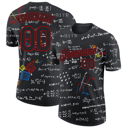 Custom 3D Pattern Design Math Performance T-Shirt - Main View