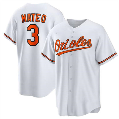 Baltimore Orioles #3 Jorge Mateo White Authentic Player Jersey Baseball Jerseys - Main View