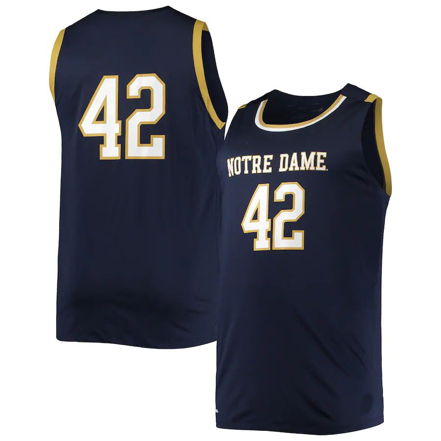 #42 N.Dame Fighting Irish Under Armour Replica Basketball Jersey Navy Stitched American College Jerseys - Main View